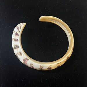 Solid Shell Cream and Brown Bangle Bracelet